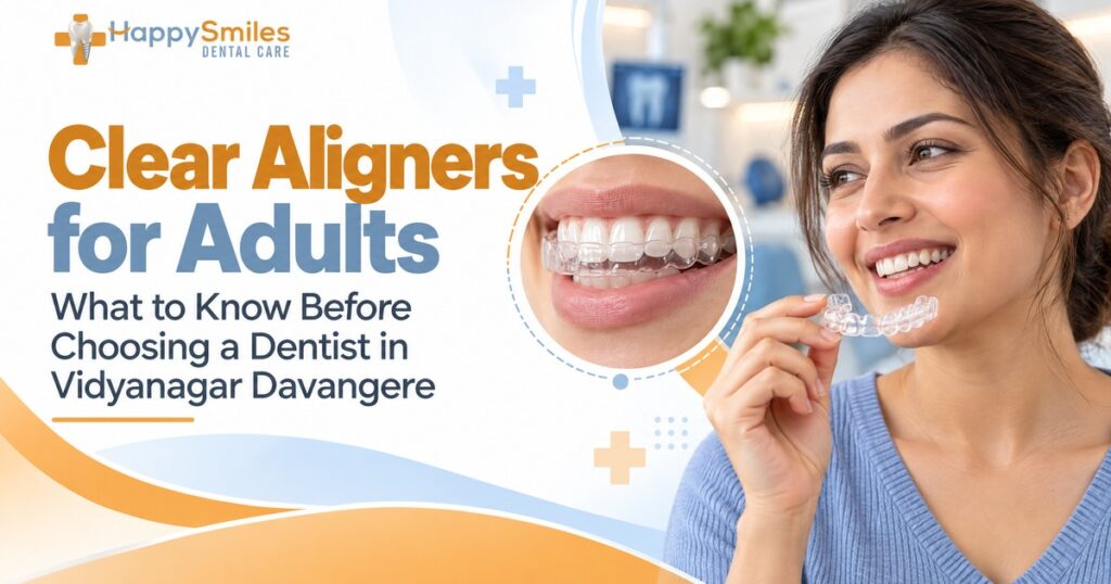 Clear Aligners for Adults: What to Know Before Choosing a Dentist in Vidyanagar Davangere